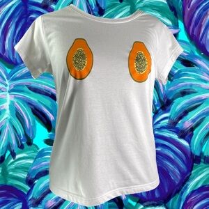 Tennis papaya graphic tee size M